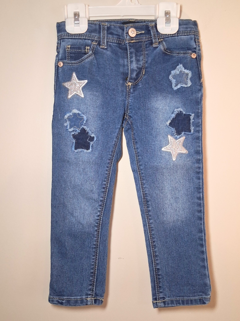 Jordache Denim Toddler Skinny Jeans with Star Patches Size 3T